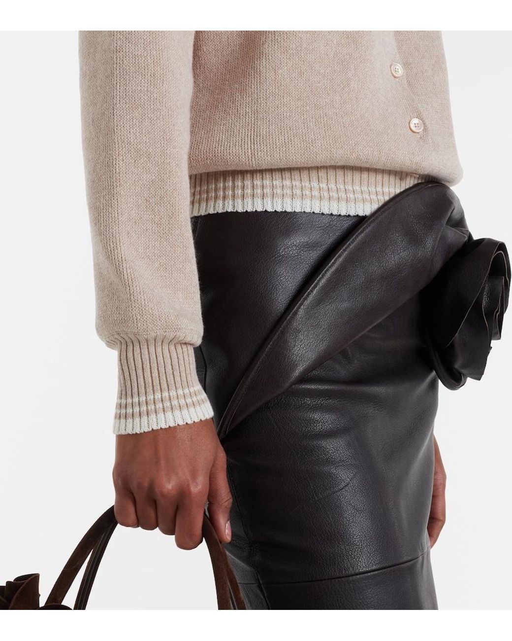 Magda Butrym Natural Cotton And Cashmere Cardigan