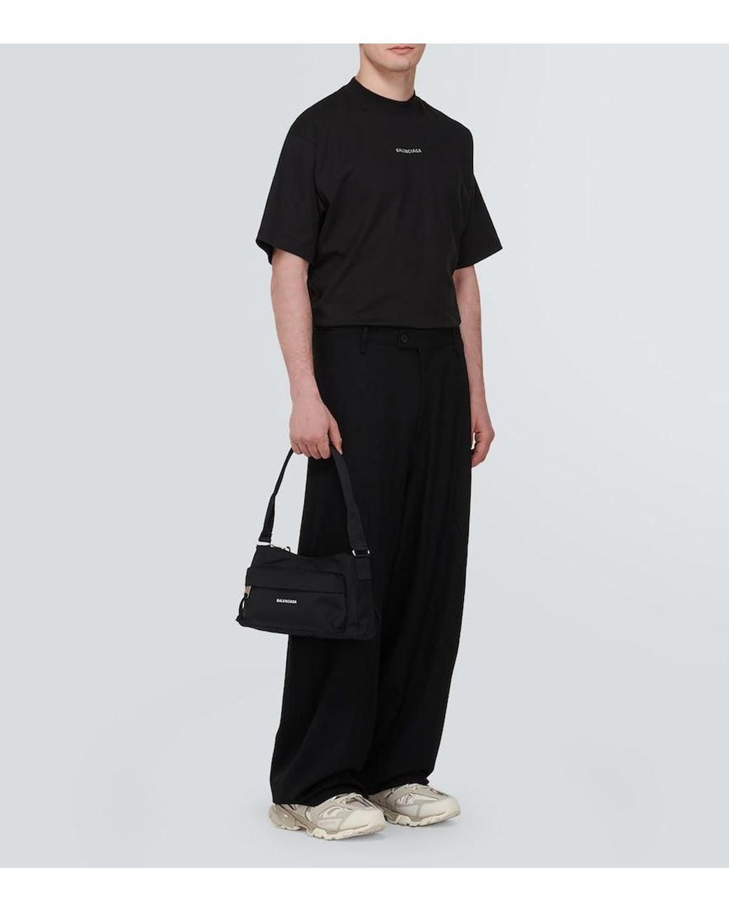 Balenciaga Black New Back Medium Fit T-Shirt for men