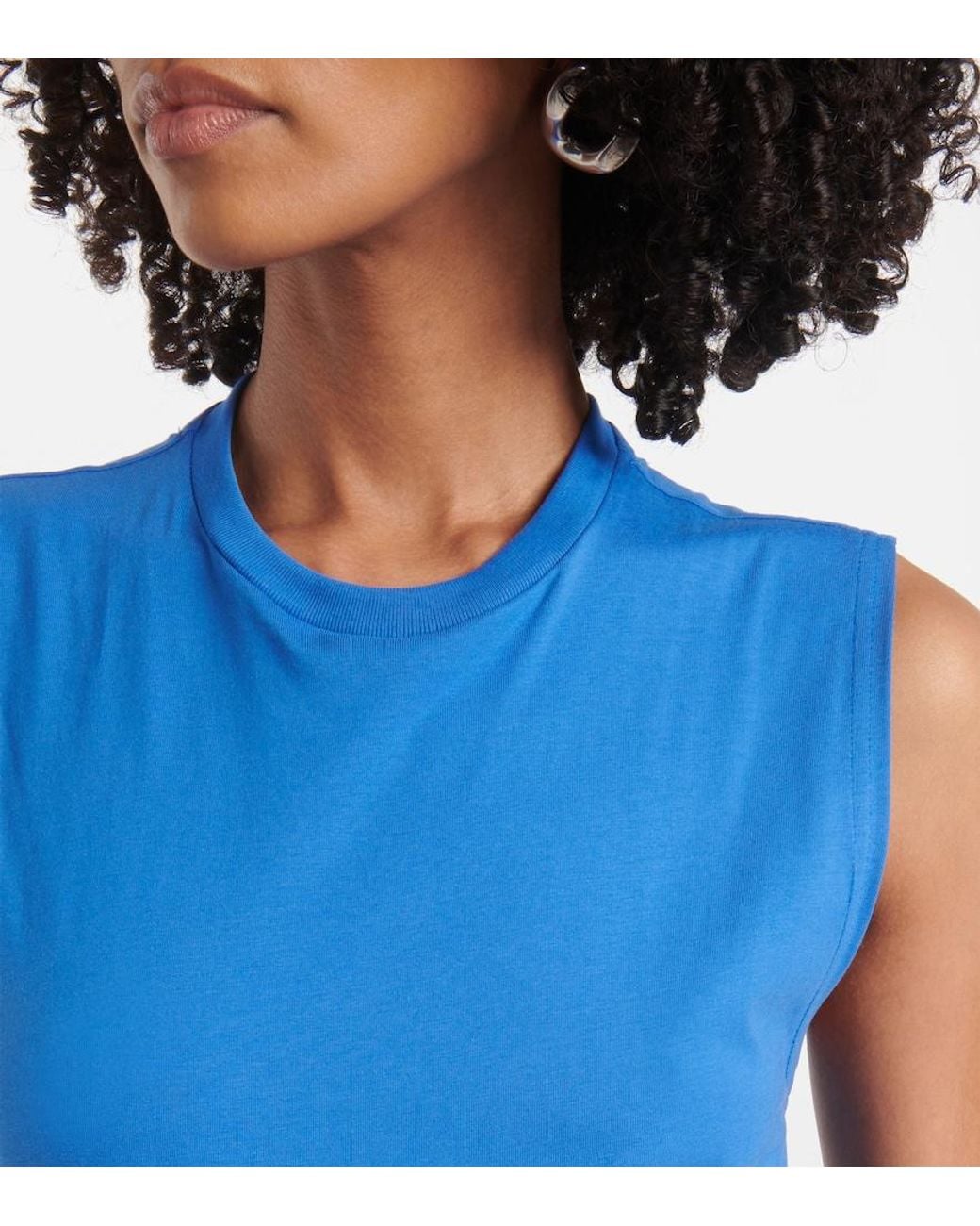 Totême Blue Cotton Jersey Midi Dress