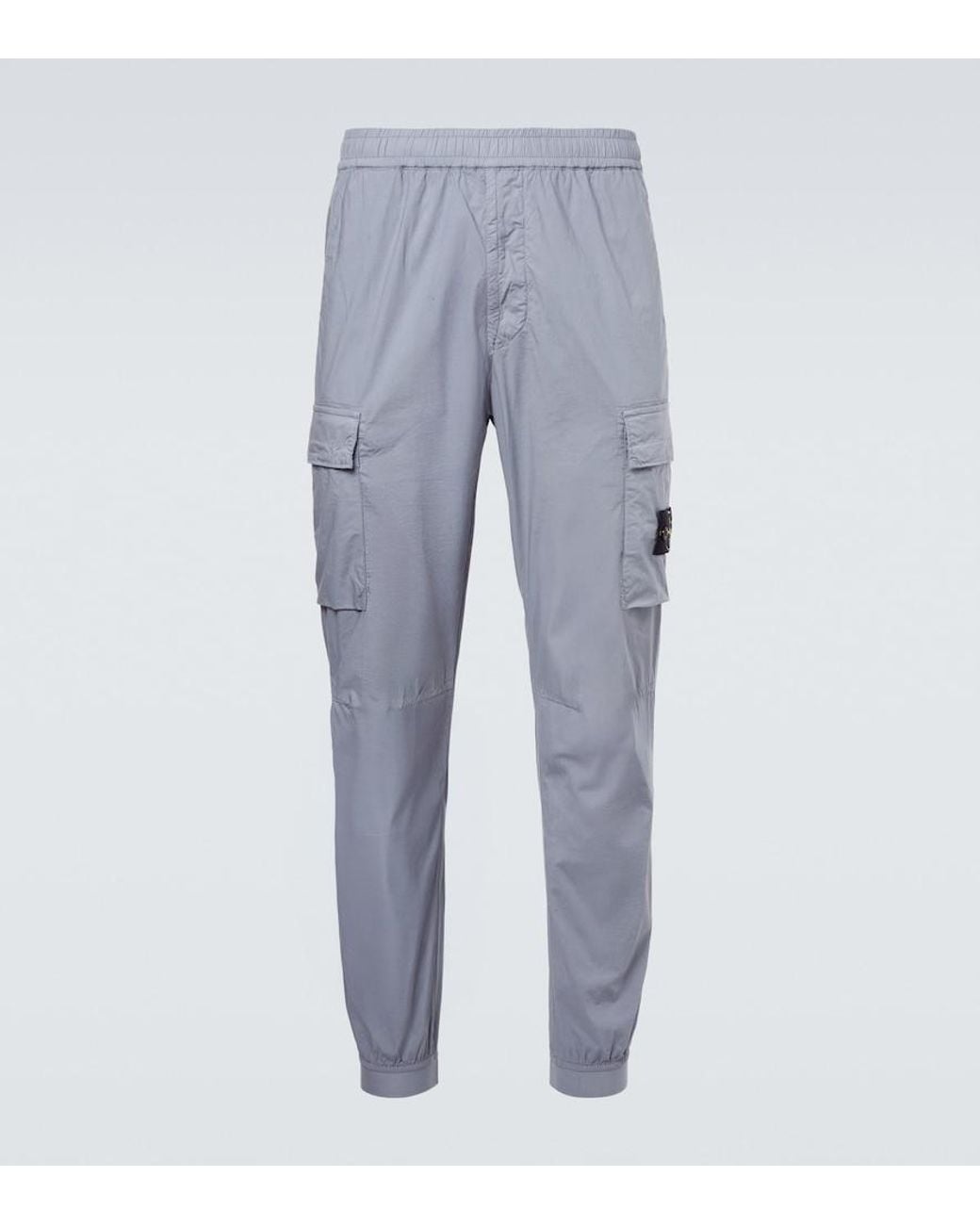 Stone Island Blue Compass Cotton-Blend Cargo Pants for men