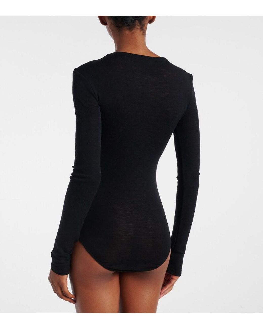 Saint Laurent Black Wool Jersey Bodysuit