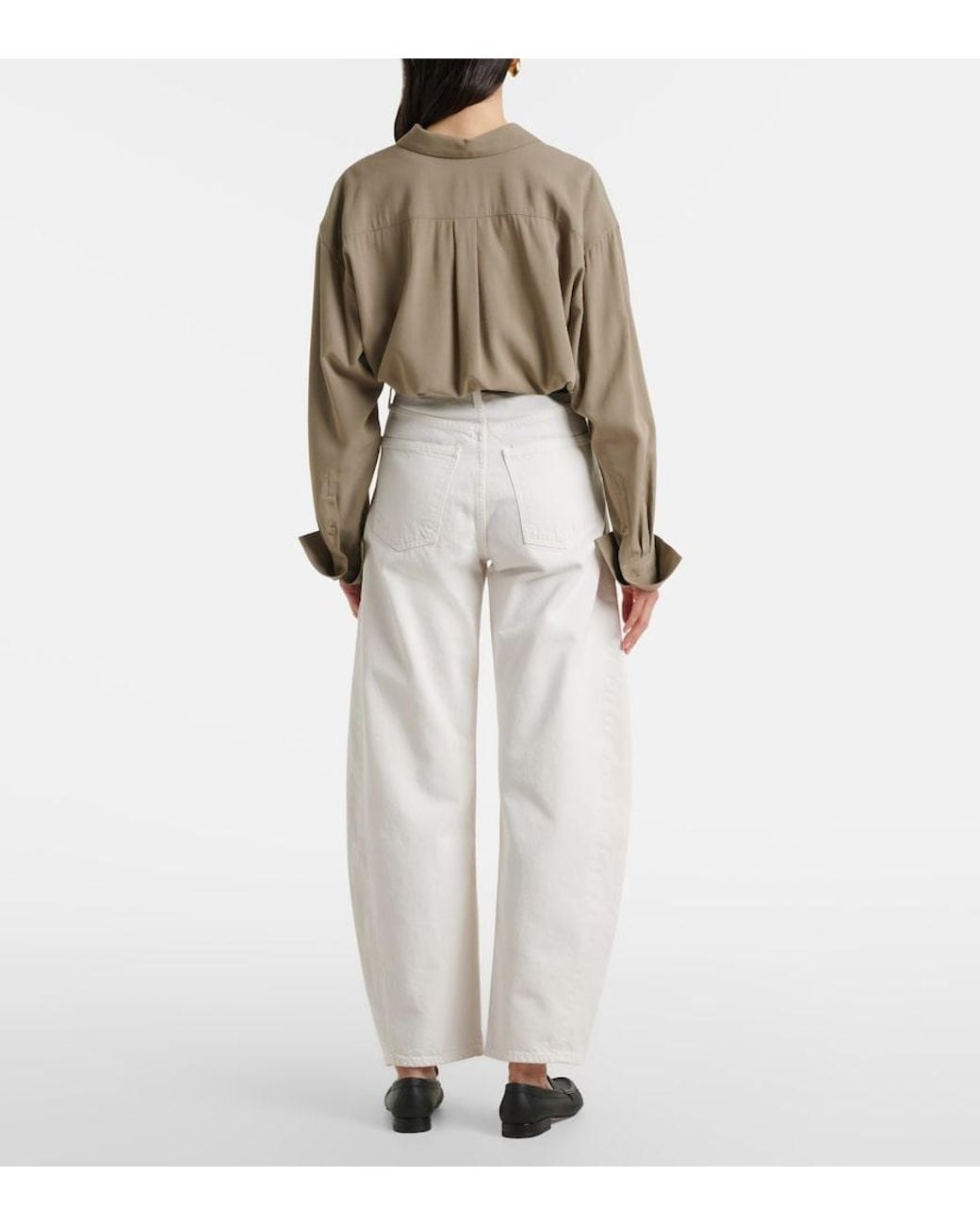Agolde White Luna Barrel-Leg Jeans