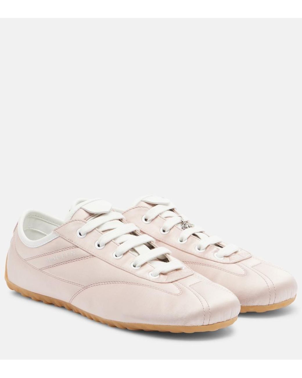 McQueen White Boxe Satin Sneakers