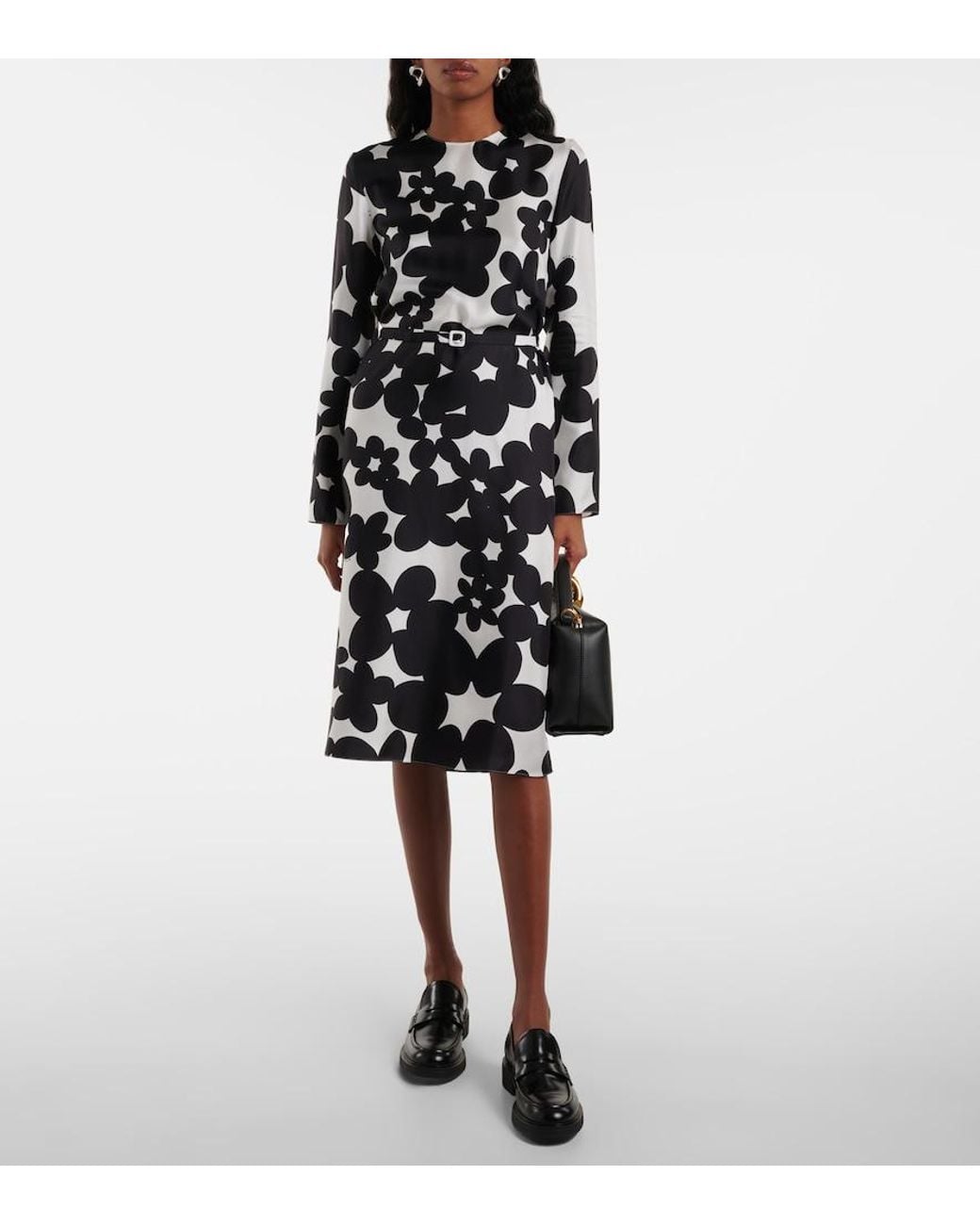 Marni Black Dilles Print Silk Dress