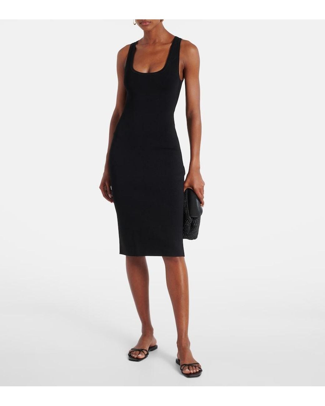 Totême Black Jersey Midi Dress