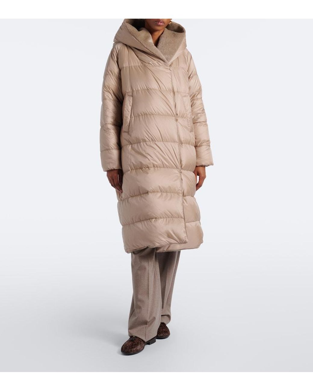 Max Mara Natural The Cube Reversible Alpaca And Wool Down Coat