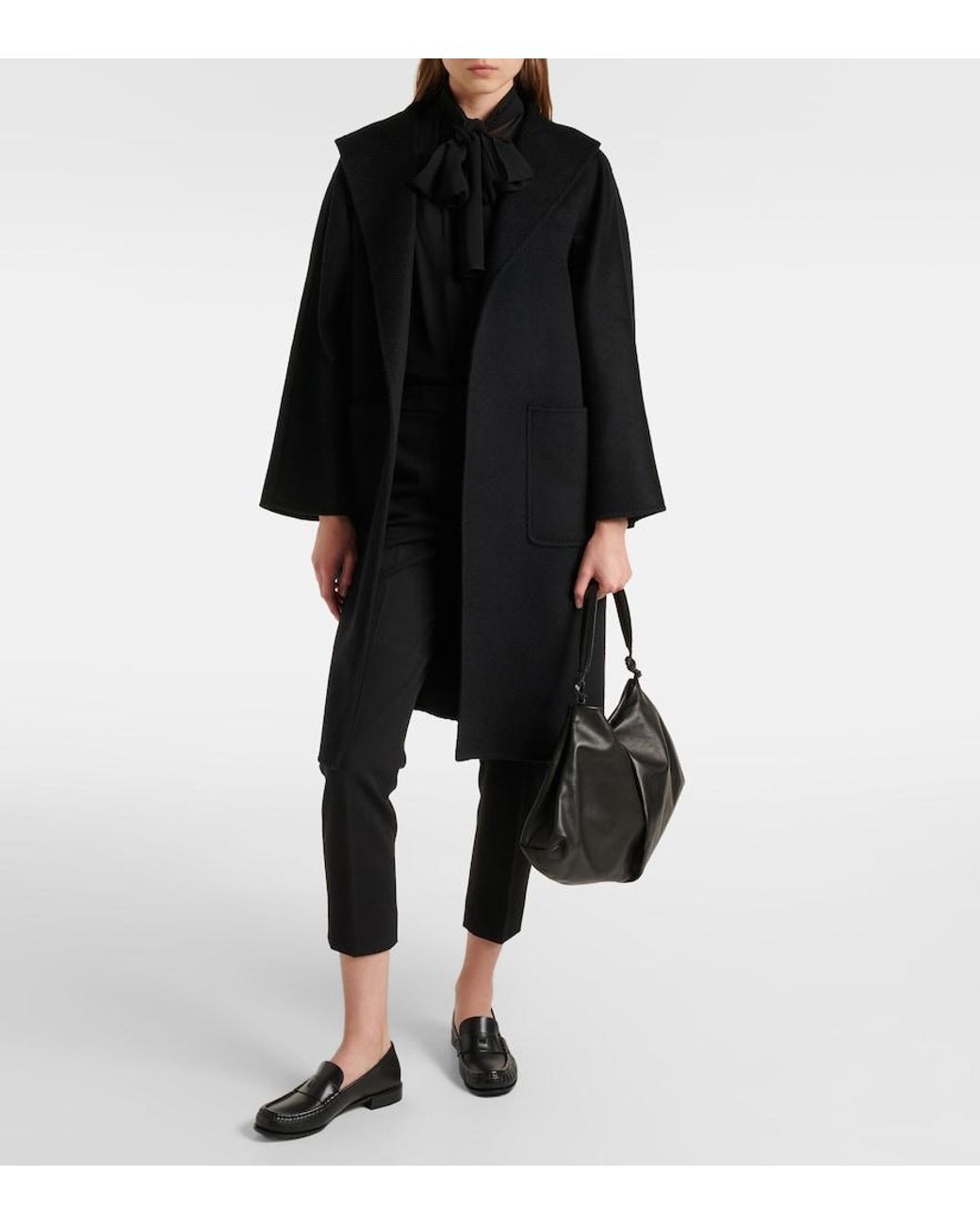 Max Mara Black Cropped Jersey Slim Pants