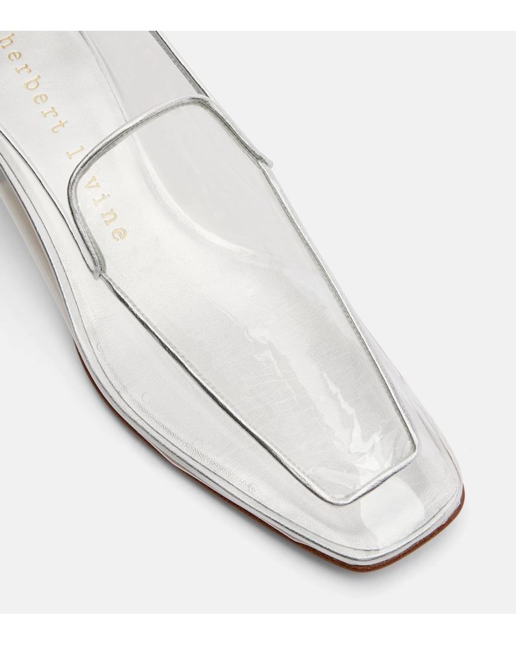 Herbert Levine White Clear The Air 30 Pvc Loafer Pumps