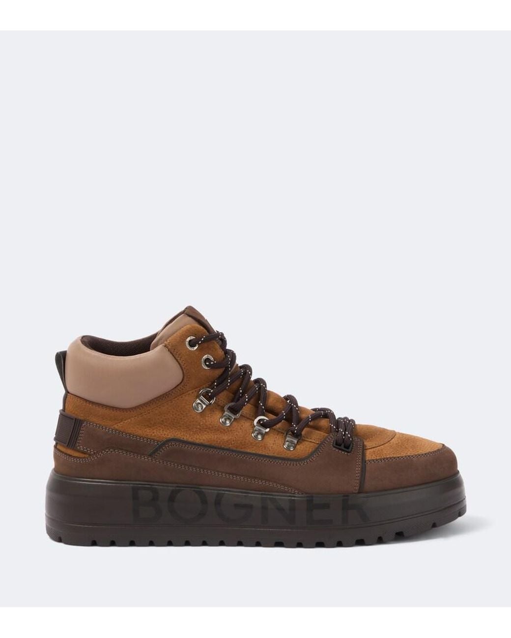 Bogner Brown Antwerp Leather And Suede Lace-Up Boots for men