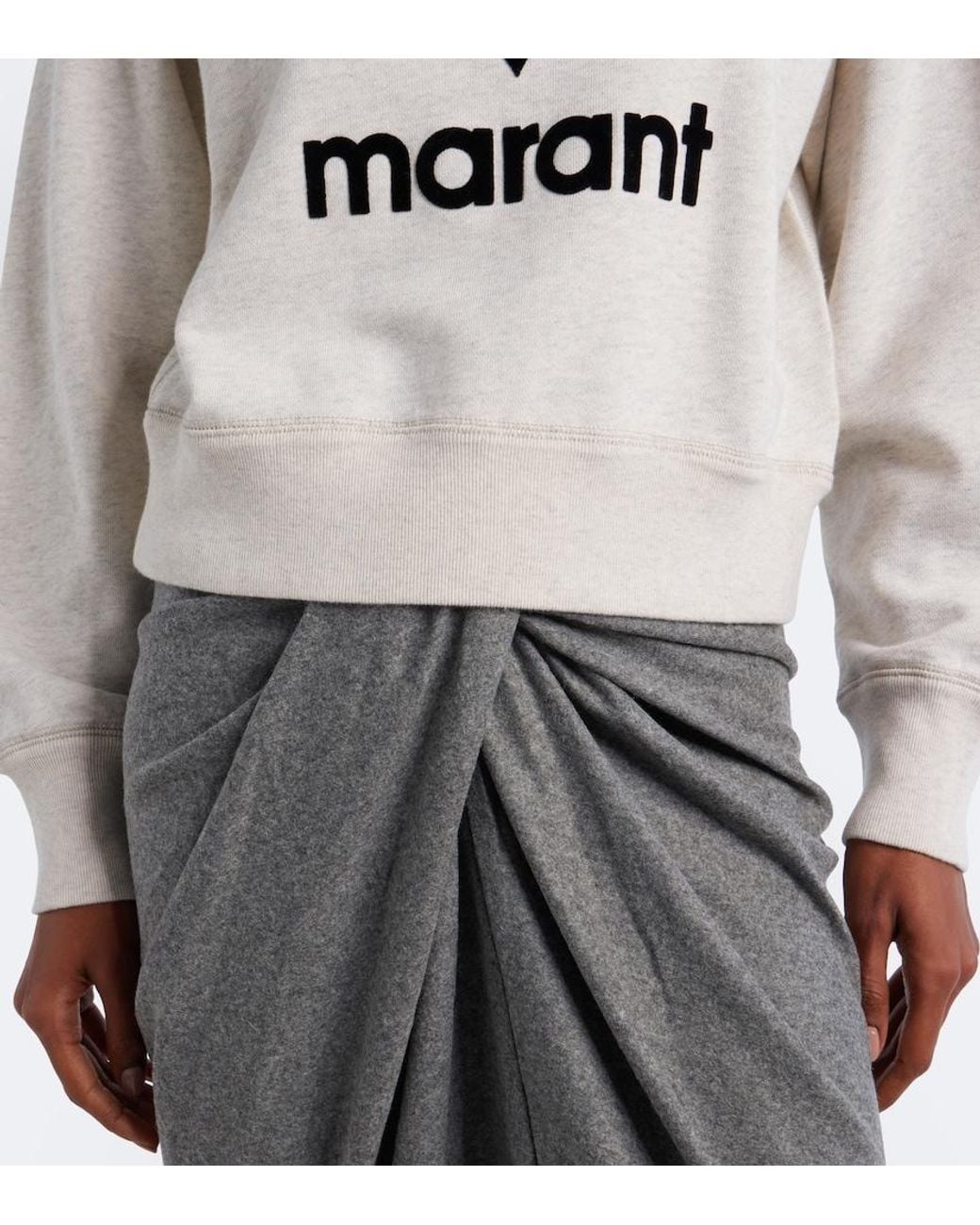 Isabel Marant White Moby Logo Cotton-Blend Sweatshirt