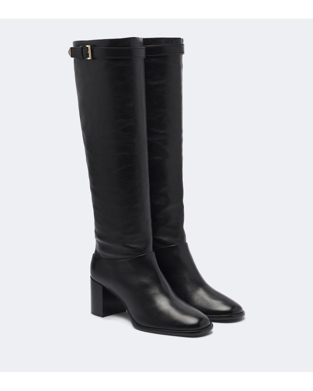 Prada Black Leather Knee-High Boots