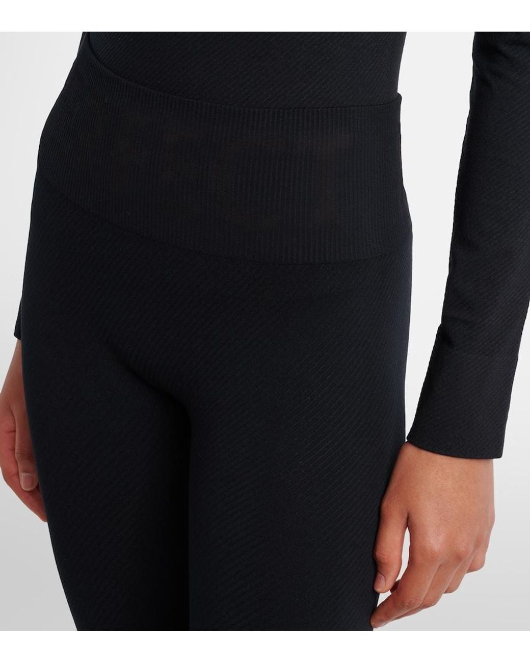 Perfect Moment Black Perfect Ribbed-Knit Leggings
