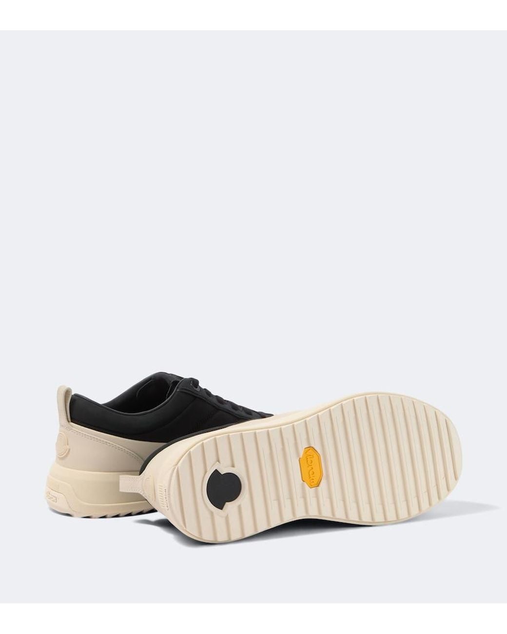Moncler Black Altive Leather-Trimmed Sneakers for men