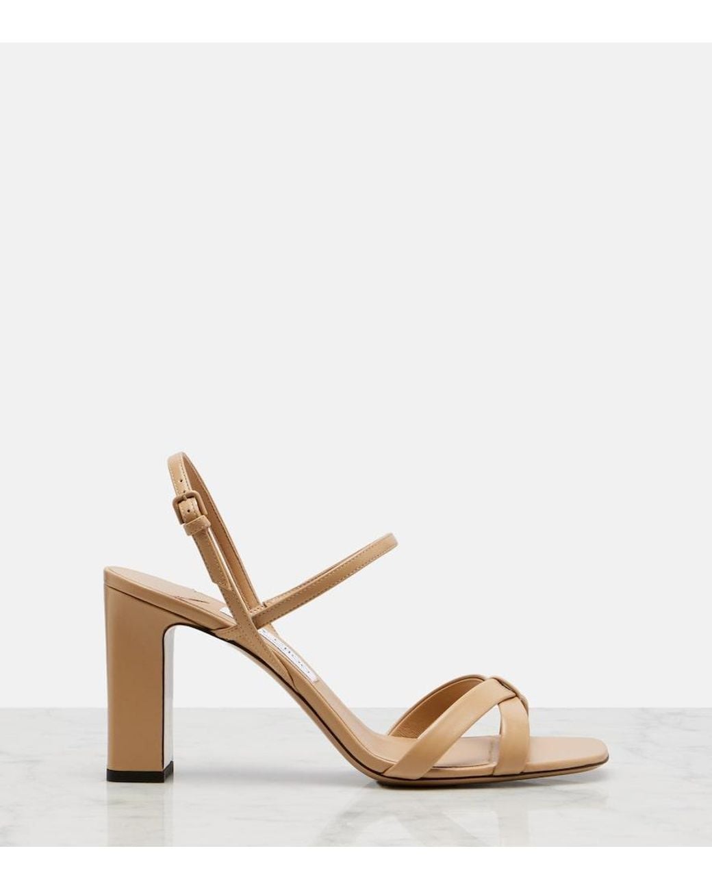 Jimmy Choo Metallic Elsy Leather Slingback Sandals