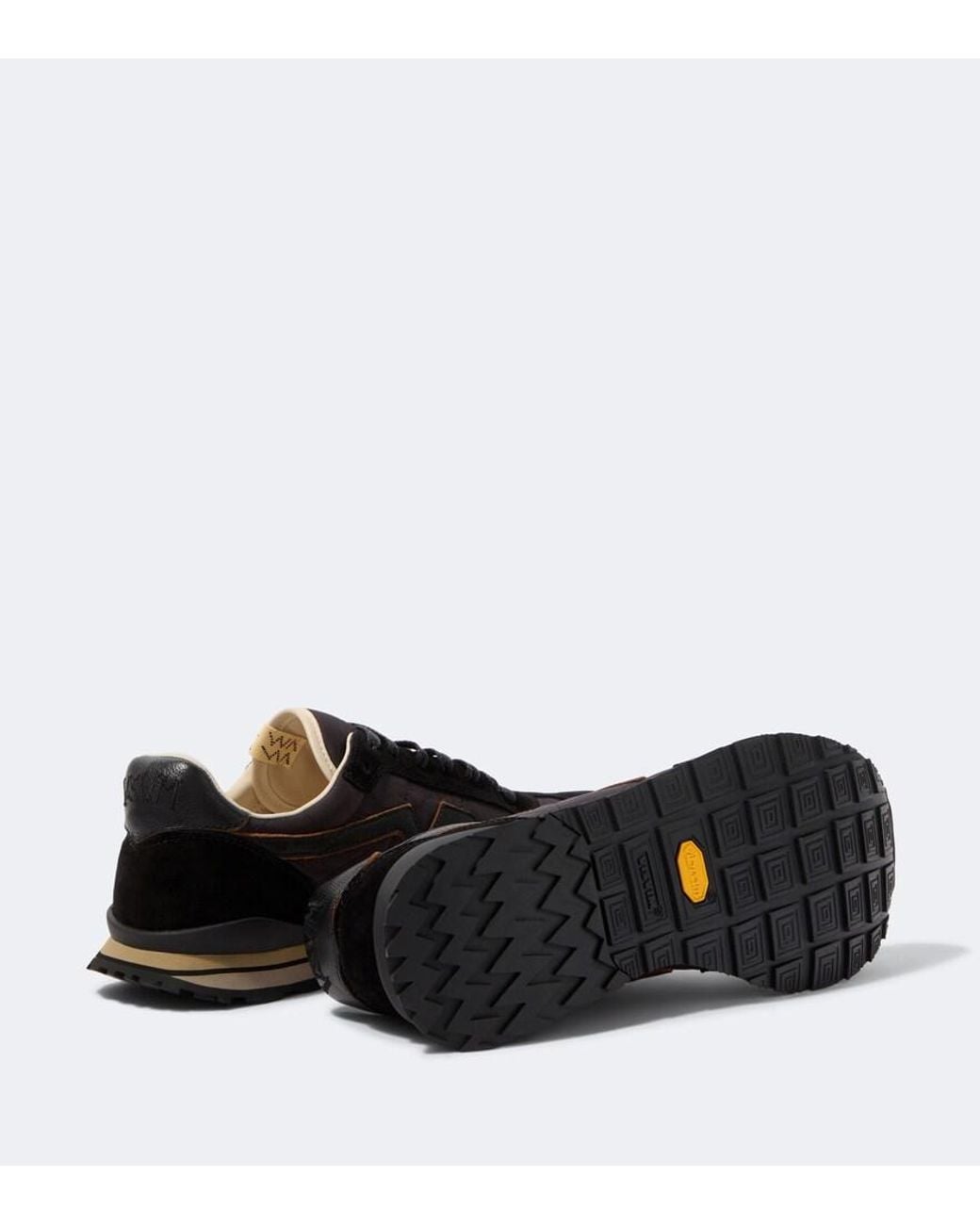 Visvim Black Fkt Runner Suede-Trimmed Sneakers for men