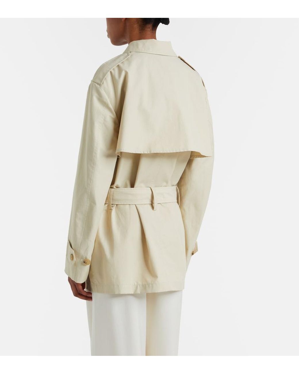 Vince Natural Cotton-Blend Cropped Trench Coat