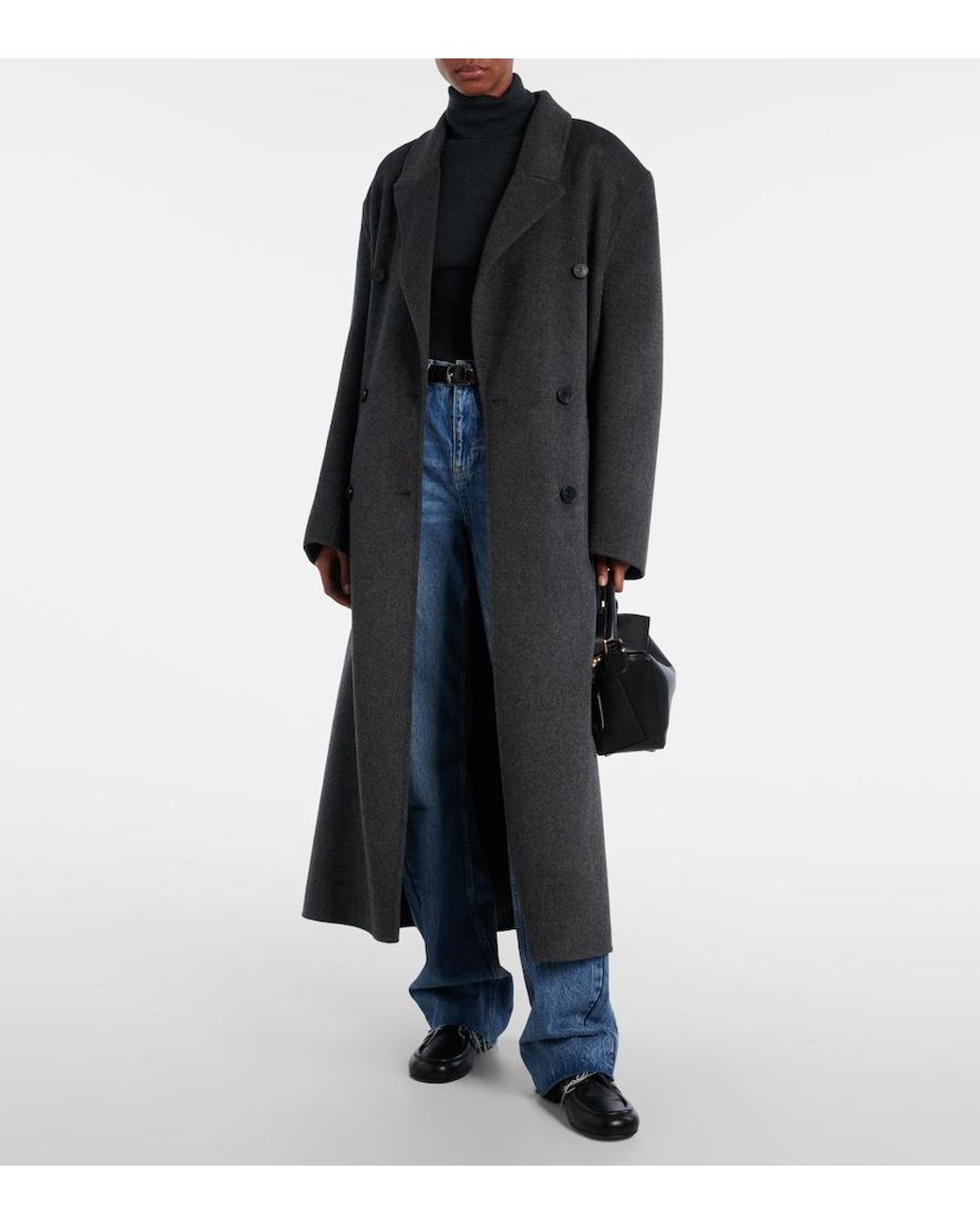 Frankie Shop Black Mantel Gaia Aus Einem Wollgemisch