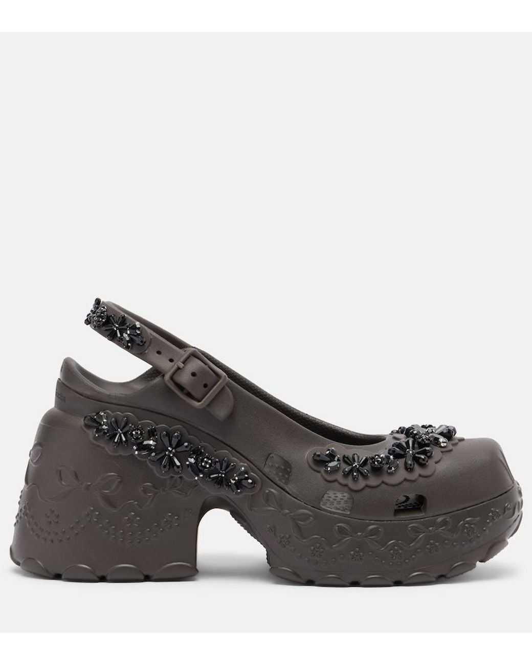 Simone Rocha Black X Crocs Embellished Slingback Pumps