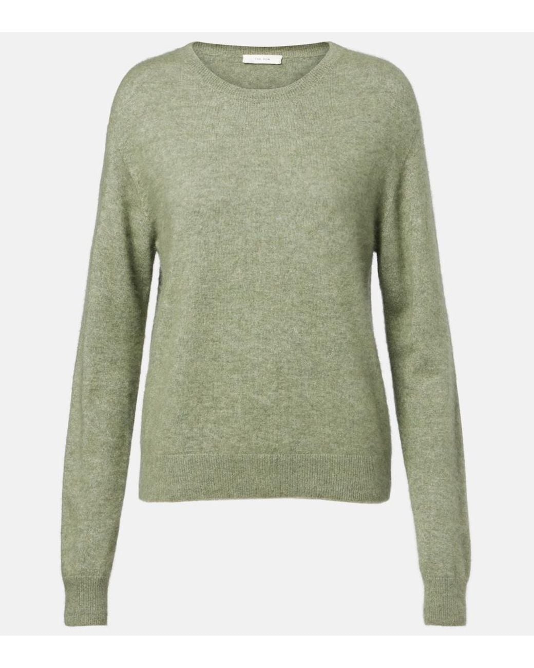 The Row Green Lorynna Cashmere Silk Sweater