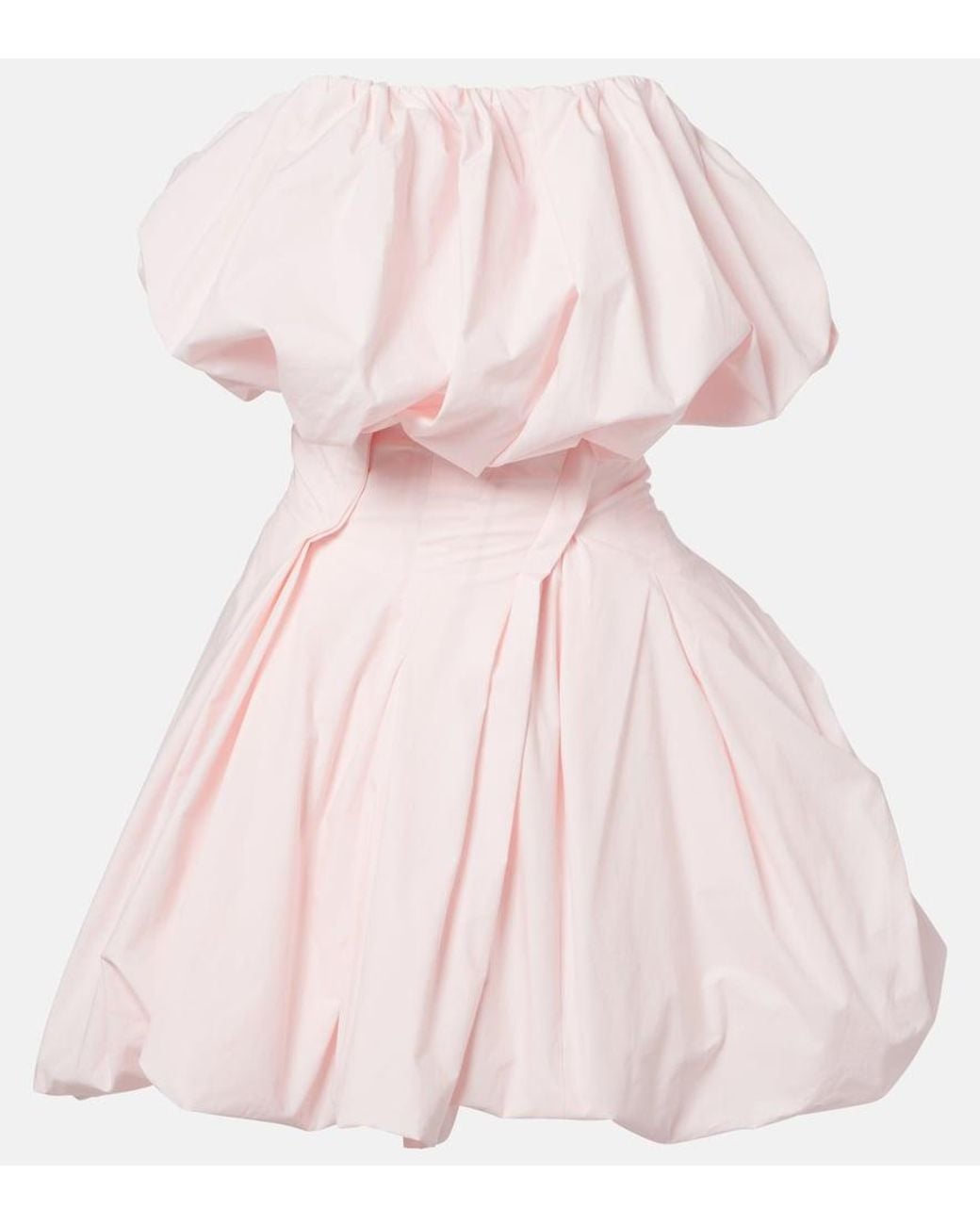 Magda Butrym Pink Pleated Cotton Minidress