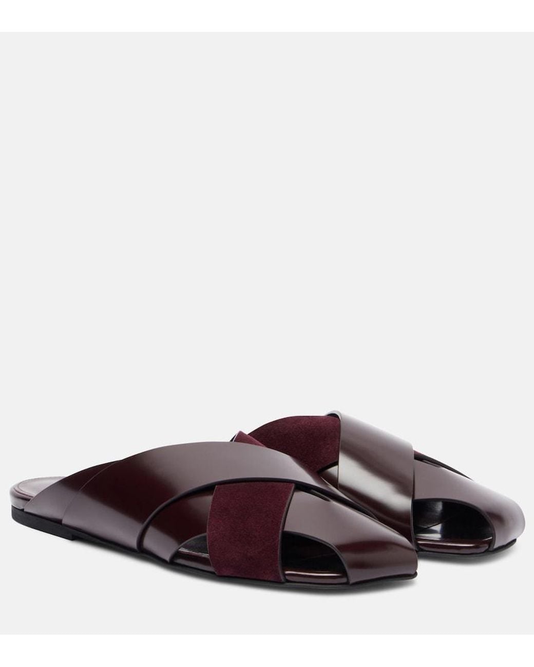 Proenza Schouler Brown Slant Leather Sandals
