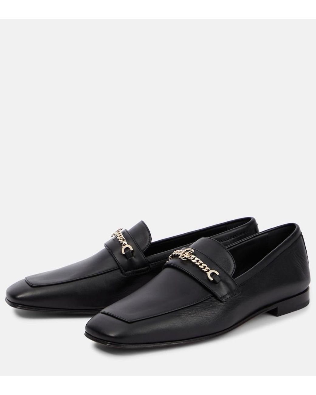 Christian Louboutin Black Mj Moc Leather Loafers