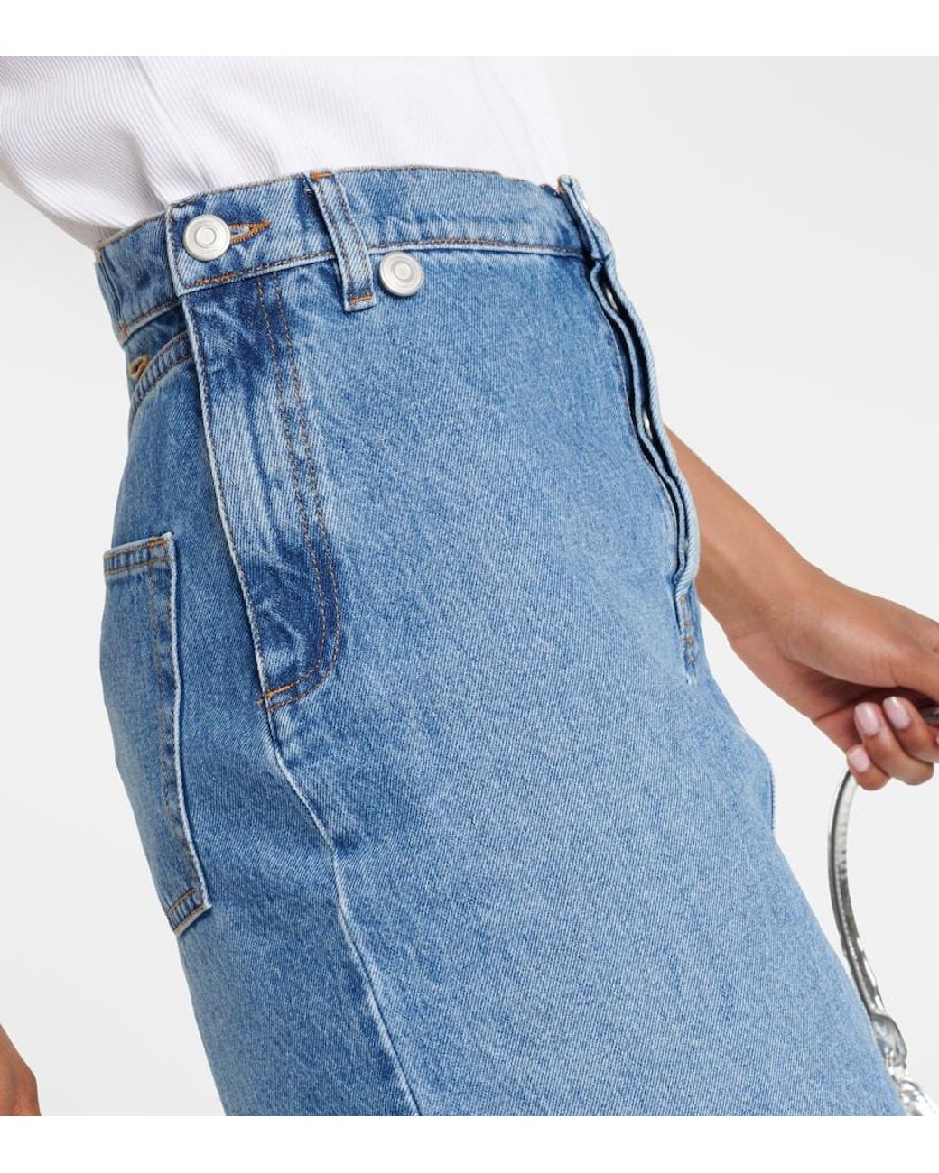 Coperni Blue Denim Pencil Skirt