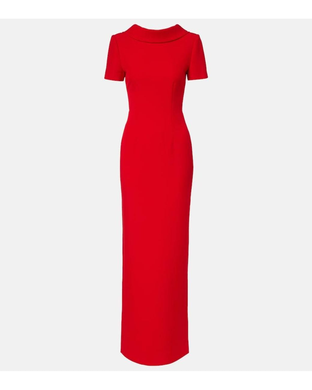 Roland Mouret Red Crepe Maxi Dress