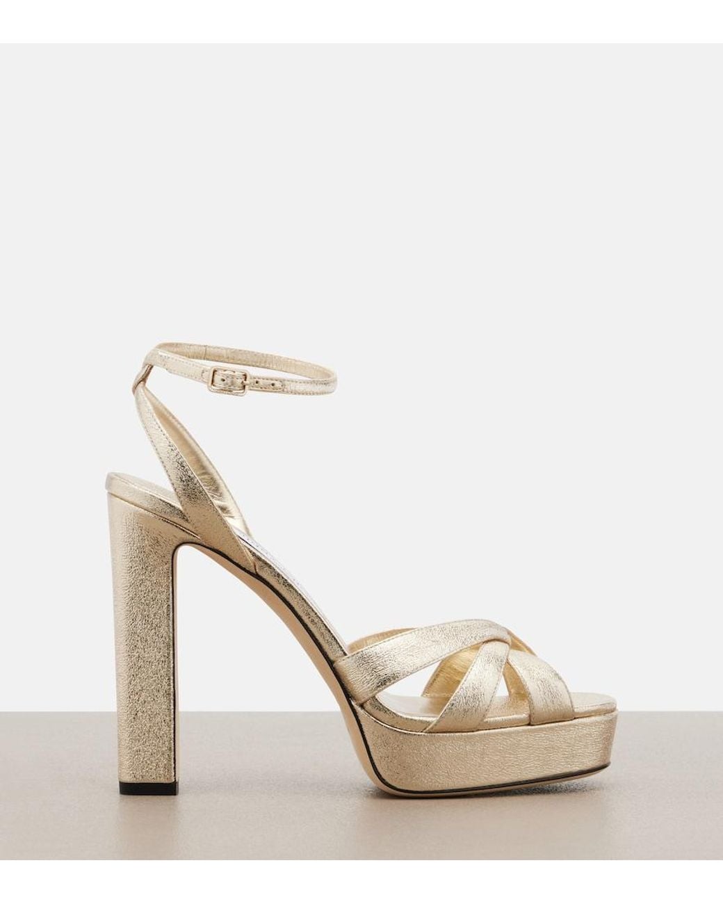 Jimmy Choo Metallic Kove Platform Sandals