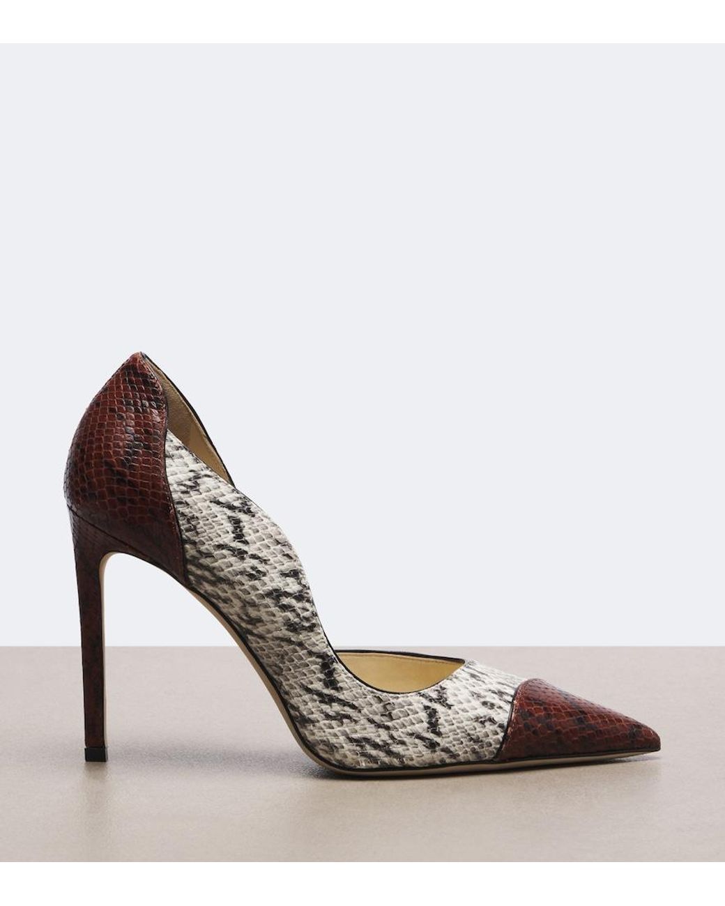 Jimmy Choo Brown Brigitte Snake-Effect Leather Pumps