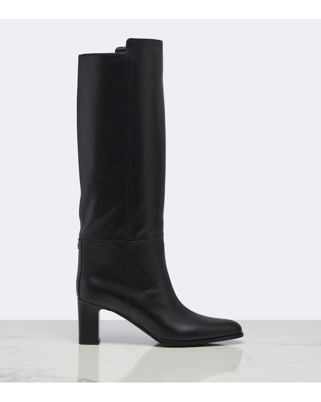Jimmy Choo Black Caly Leather Knee-High Boots