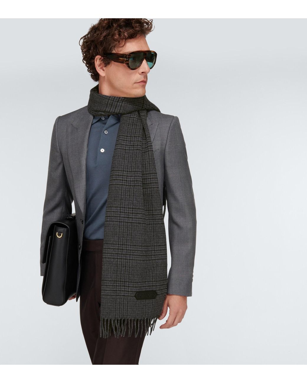 Tom Ford Cashmere And Wool Scarf in Gray for Men | Lyst