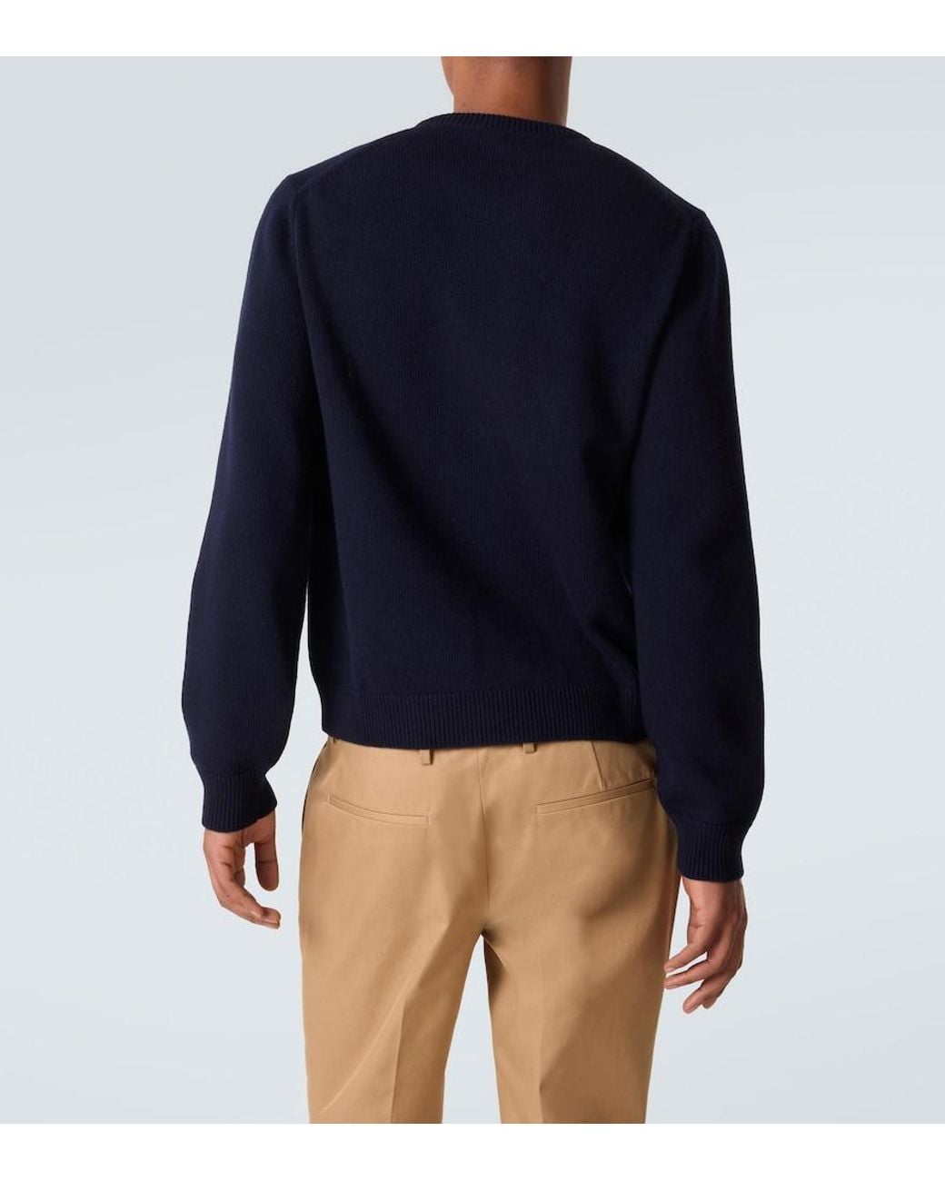 Gucci Blue Logo Wool Sweater for men