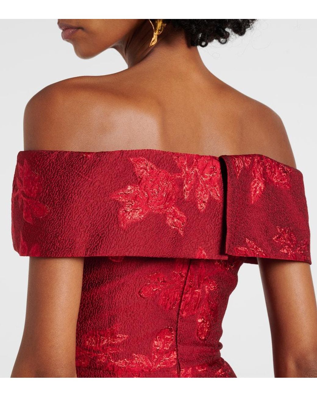 REBECCA VALLANCE 関税込 Henrietta brocade bustier gown Henrietta brocade bustier gown in red - Rebecca Vallance