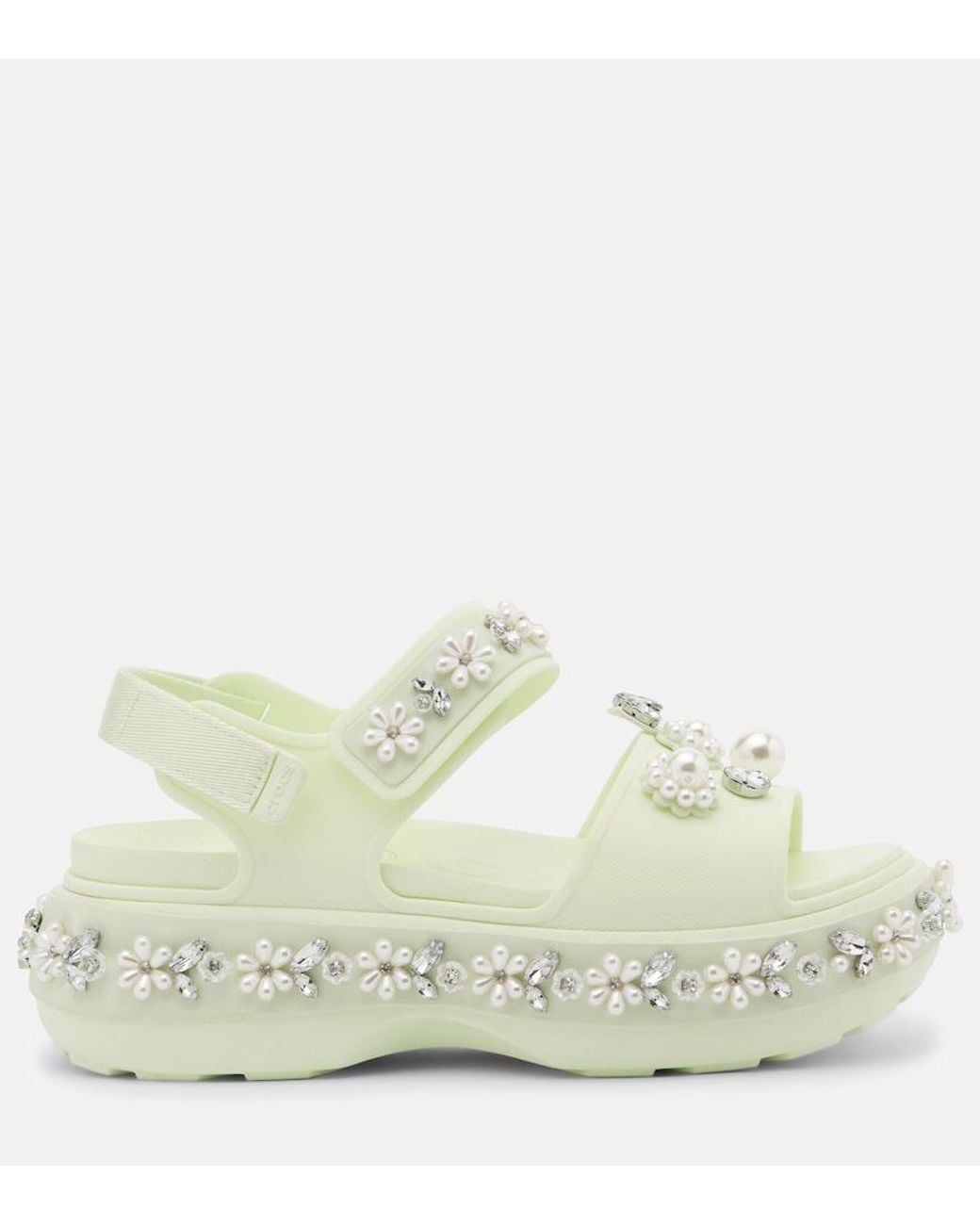 Simone Rocha Green X Crocs Embellished Platform Sandals