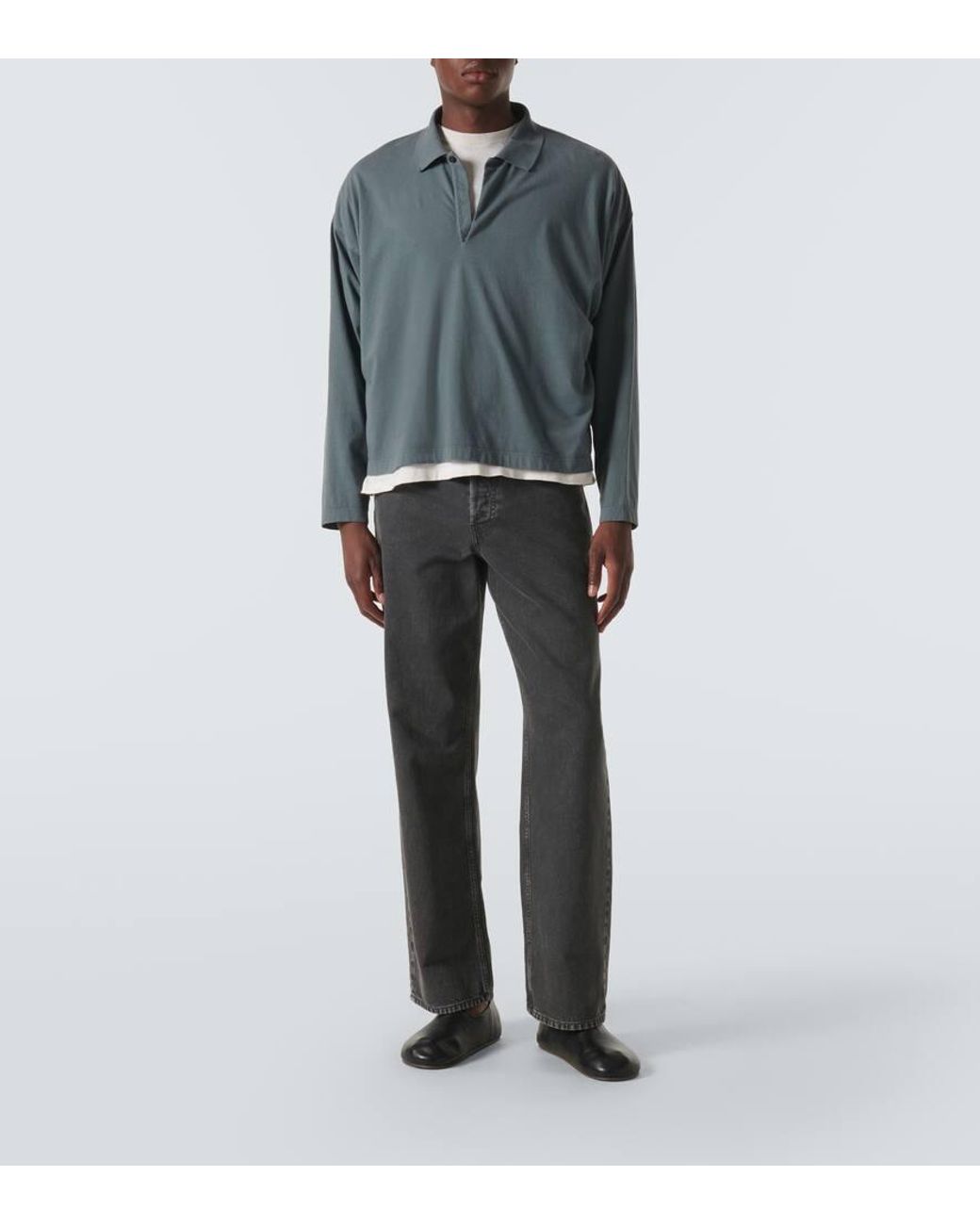 The Row グレー Bryson ポロシャツ The Row Bryson Cotton Polo Shirt in Gray for Men | Lyst
