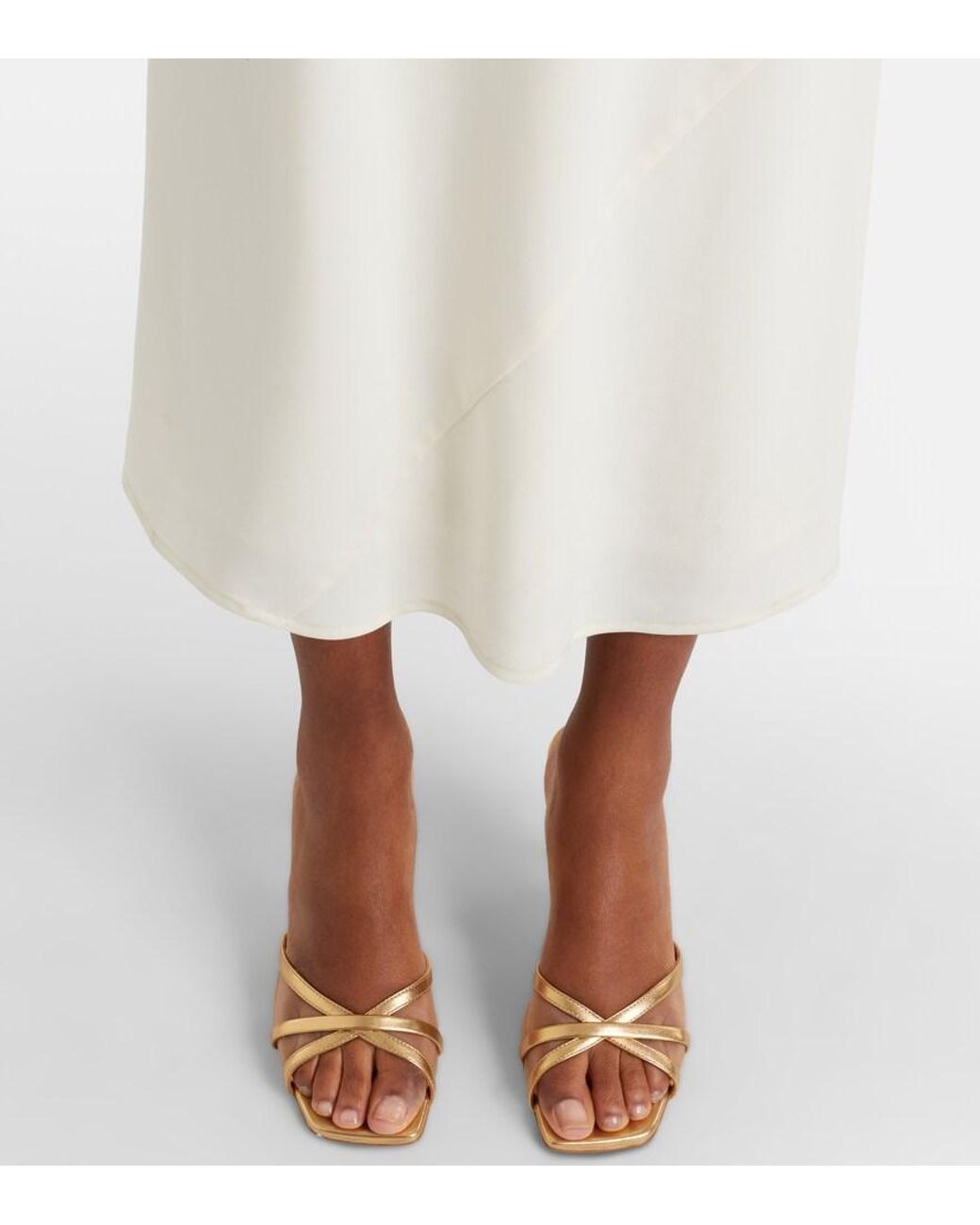 Malone Souliers Natural Perla 70 Leather And Mesh Mules
