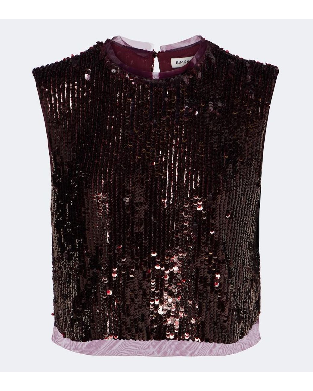 Jonathan Simkhai Black Cydia Sequined Top