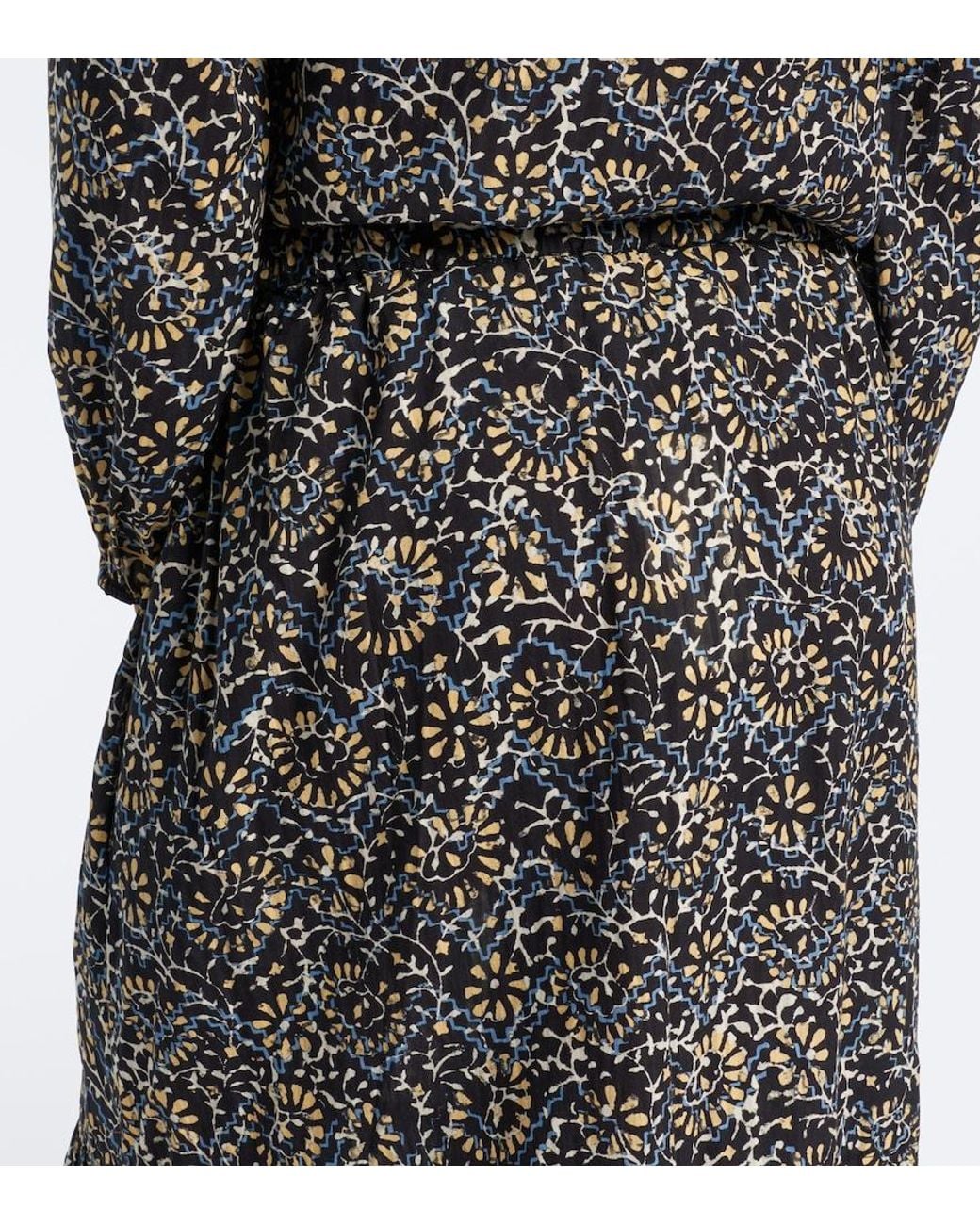 Ulla Johnson Gray Olina Printed Tiered Cotton-Blend Midi Skirt