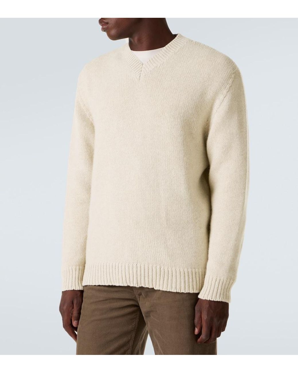 The Row White Creed Cashmere Sweater for men