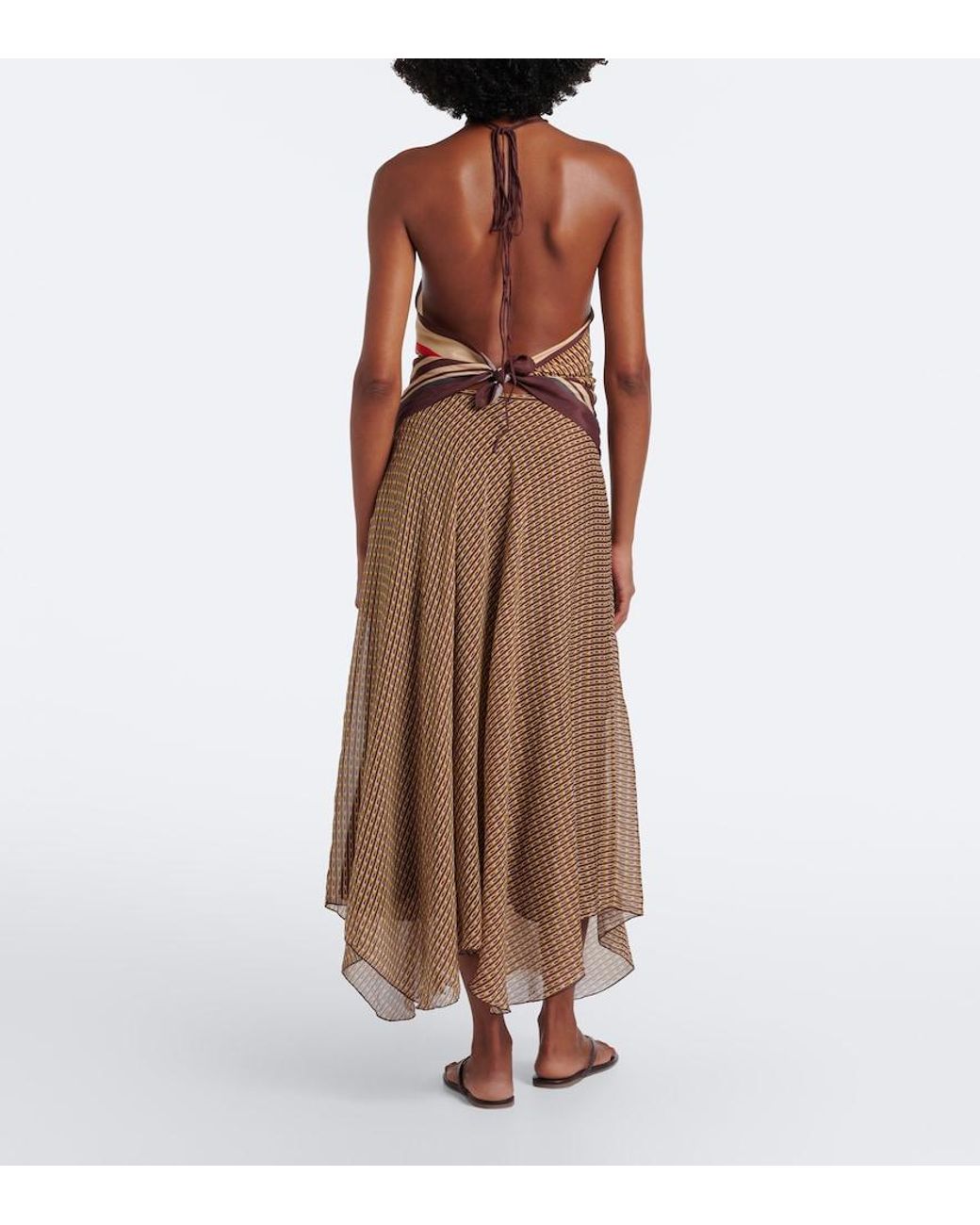 Sir Brown Cooper Asymmetric Printed Maxi Skirt