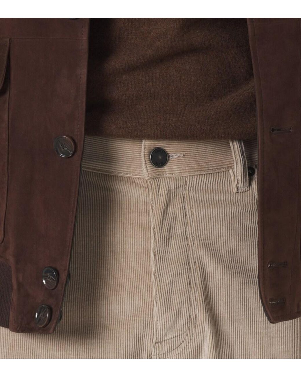 Zegna Natural Roccia Corduroy Straight Pants for men