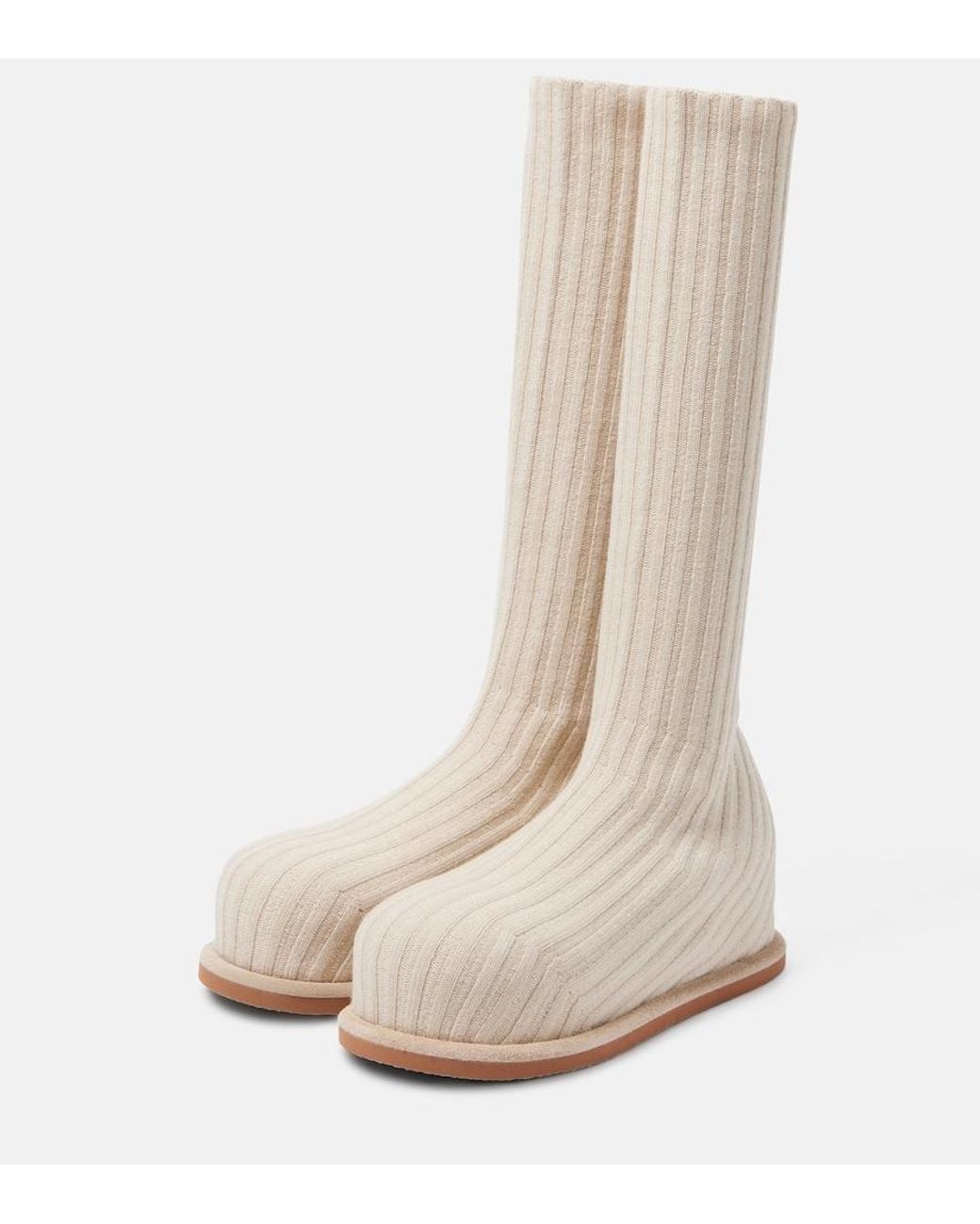 AMINA MUADDI White Veneda 15 Knee-High Sock Boots