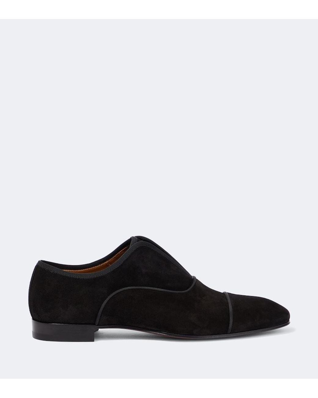 Christian Louboutin Black Alpha Velour Oxford Shoes for men