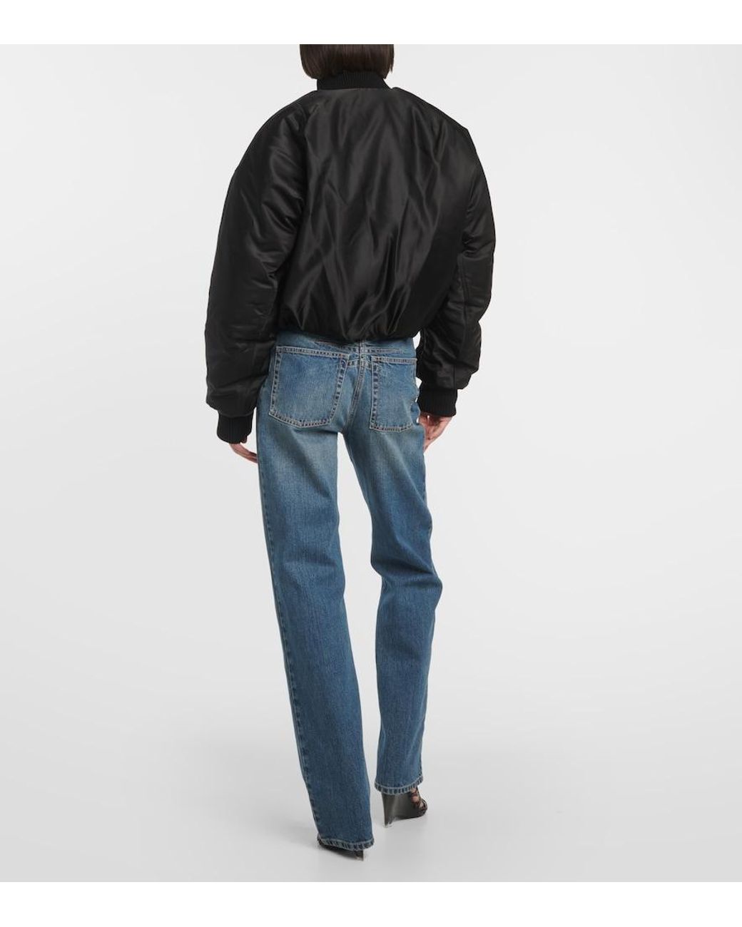 Alaïa Black Oversized Bomber Jacket