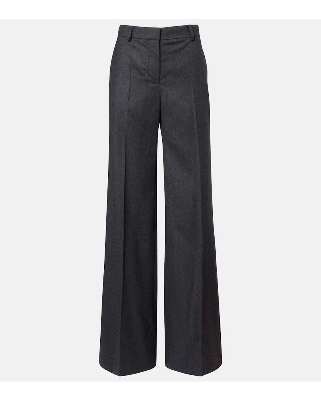 Stella McCartney Blue Wool Flannel Wide-Leg Pants