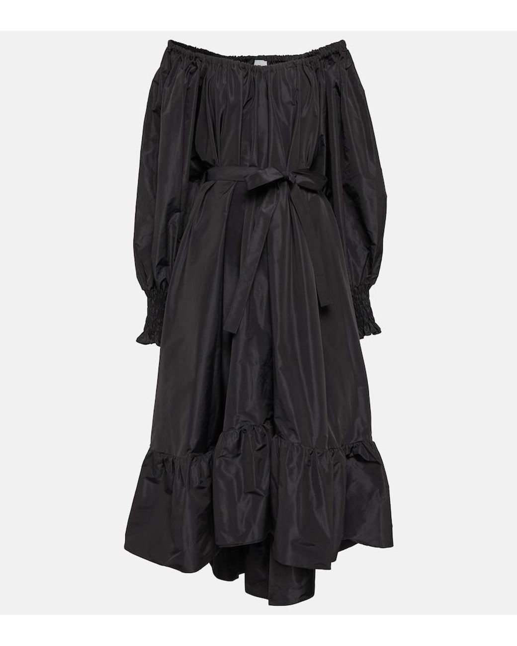 Patou Black Off-Shoulder Faille Maxi Dress
