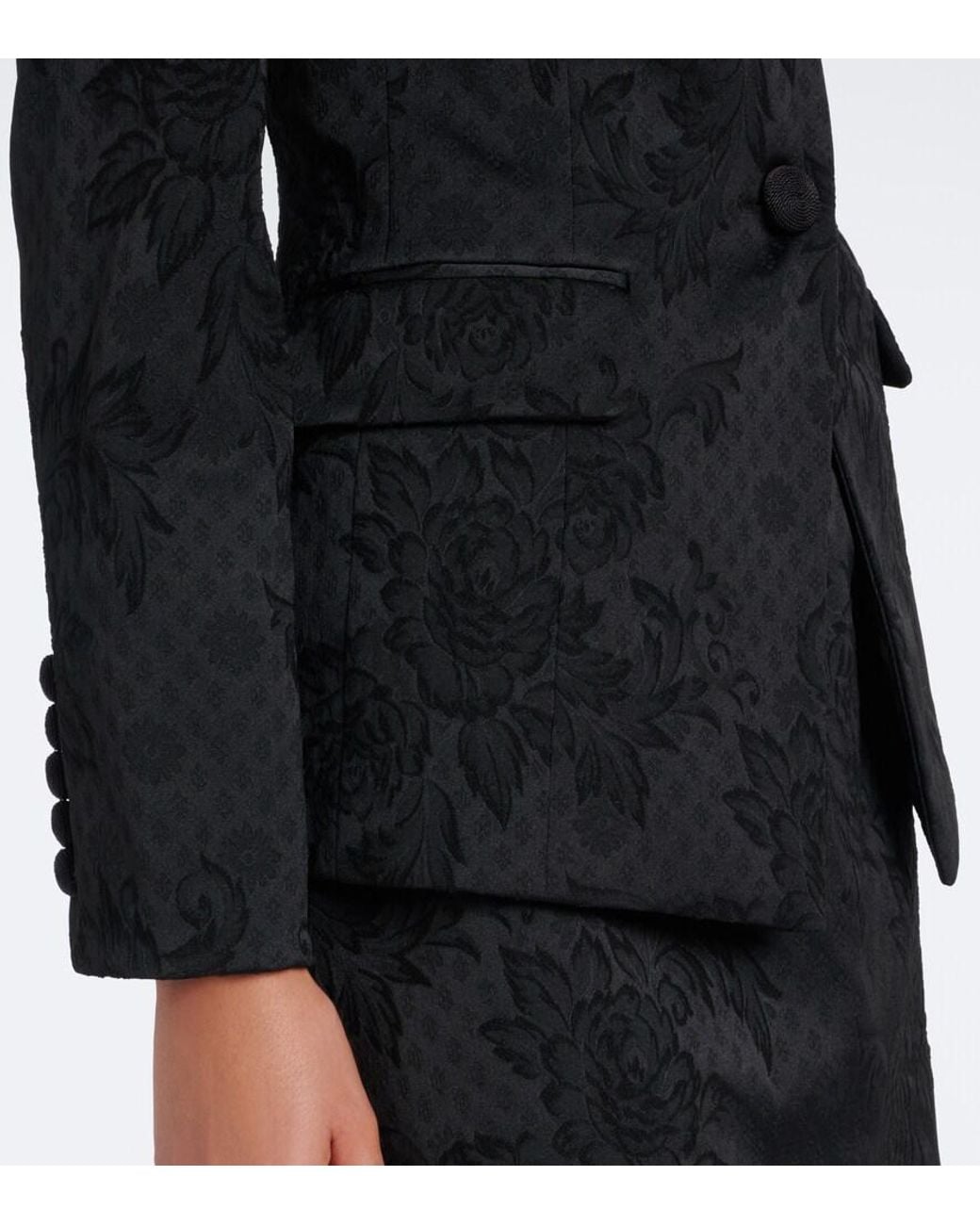 Veronica Beard Black Bodie Floral Jacquard Jacket