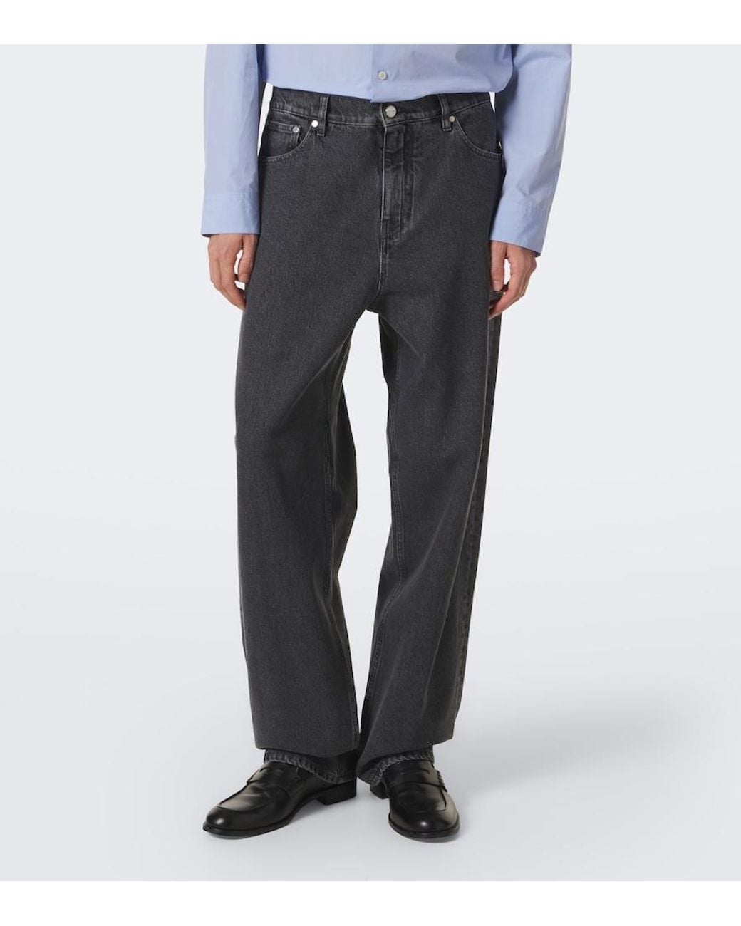 Jil Sander Gray Mid-Rise Wide-Leg Jeans for men