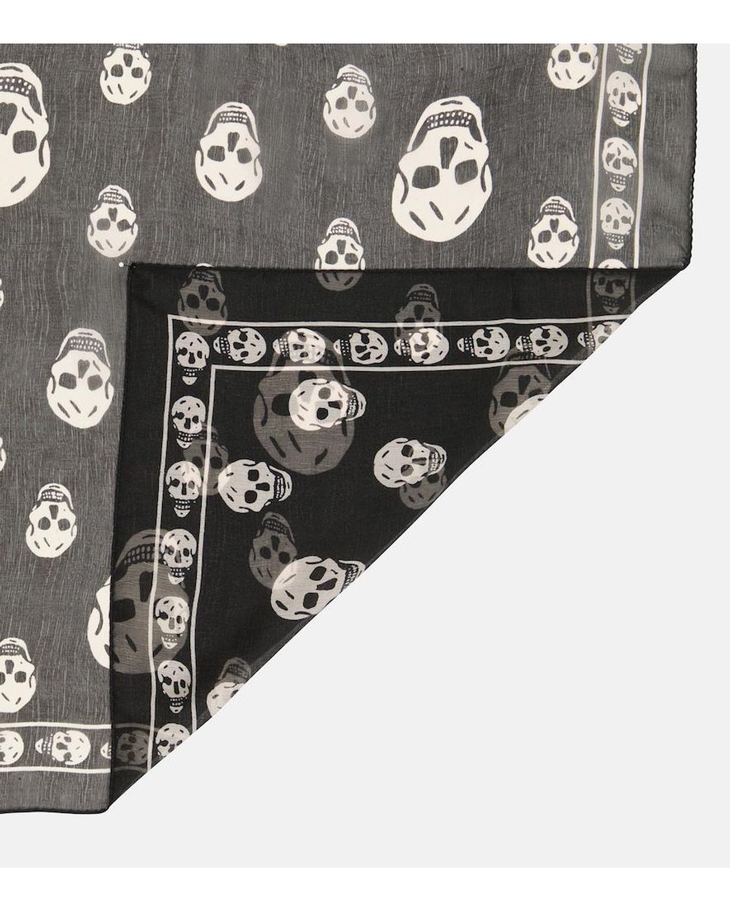 McQueen Metallic Skull Silk Scarf